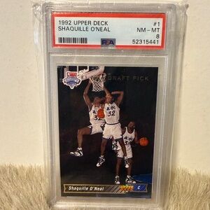 1992 Upper Deck Shaquille O'Neal Rookie Card psa 8